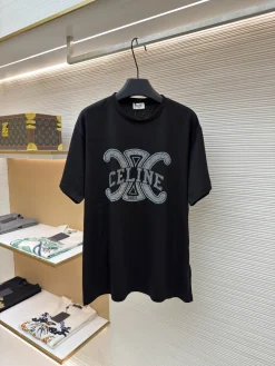 CELINE T-shirts & Vests Cotton (Black-Grey) S-XL A3520260613000889
