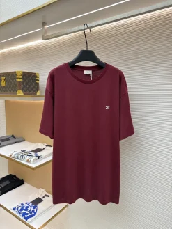 CELINE T-shirts & Vests Cotton (Burgundy) S-XL A1520260613006279