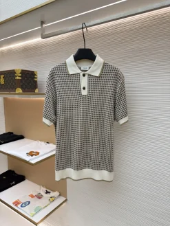 CELINE T-shirts & Vests Knit (White-Brown-Black) S-XL B15202606130750109