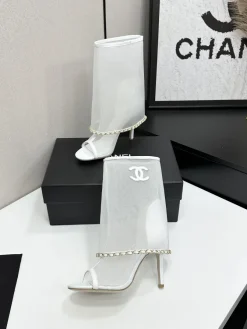 Alternative view of CHANEL Boots & Booties Mesh-Leather (White-Gold) EU35-41 C30202606030231139