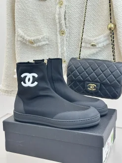 CHANEL Boots & Booties Textile (Black-White) EU35-41 B50202606030233119