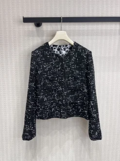 CHANEL Coats & Jackets Tweed (Black-White) S-M-L E65202606010828209
