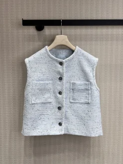 CHANEL Coats & Jackets Tweed (Light blue-White) S-M-L C95202606011771159