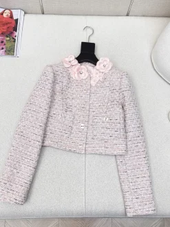 CHANEL Coats & Jackets Tweed (Pink-White) S-M-L C55202606011311149