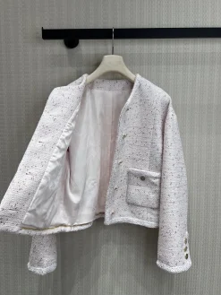 Alternative view of CHANEL Coats & Jackets Tweed (White-Pink) S-M-L D65202606011770179