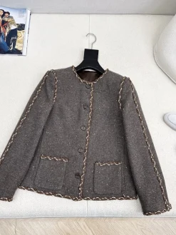 CHANEL Coats & Jackets Wool (Brown) S-M-L C55202606010732149