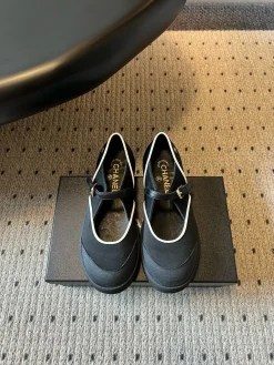Alternative view of CHANEL Flats & Loafers Canvas (Black-White) EU35-41 B40202606030235109