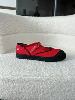 CHANEL Flats & Loafers Canvas (Red-Black) EU35-41 B60202606030305119