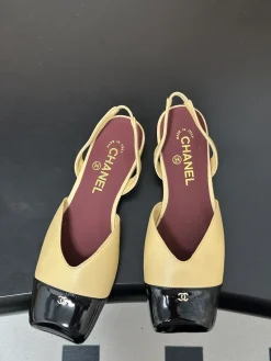Alternative view of CHANEL Flats & Loafers Leather (Beige-Black-Burgundy) EU35-39 B60202606030250119