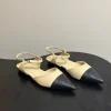 CHANEL Flats & Loafers Leather (Beige-Black) EU35-39 B70202606030245119