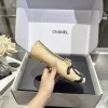 CHANEL Flats & Loafers Leather (Beige-Black) EU35-41 B70202606030248119