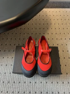 Alternative view of CHANEL Flats & Loafers Suede (Red-Black) EU35-41 B40202606030304109