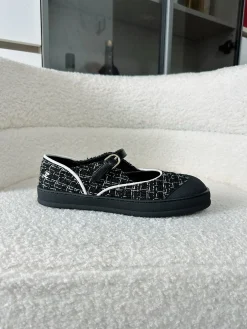 CHANEL Flats & Loafers Tweed (Black-White) EU35-41 B60202606030306119