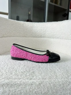 CHANEL Flats & Loafers Tweed-Leather (Pink-Black) EU35-41 B60202606030311119