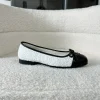 CHANEL Flats & Loafers Tweed-Leather (White-Black) EU35-41 B60202606030313119