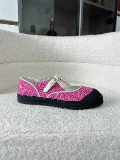 CHANEL Flats & Loafers Tweed (Pink-Black-White) EU35-41 B60202606030307119