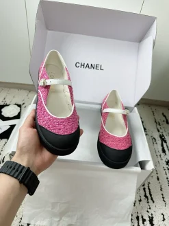 Alternative view of CHANEL Flats & Loafers Tweed (Pink-Black-White) EU35-41 B60202606030307119