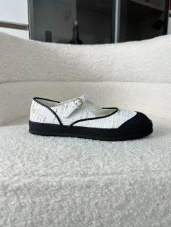 CHANEL Flats & Loafers Tweed (White-Black) EU35-41 B60202606030308119
