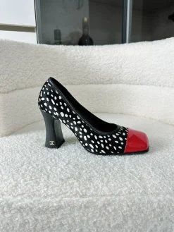 CHANEL Pumps & Heels Calf Hair-Leather (Black-White-Red) EU35-41 B90202606030319129