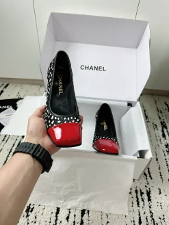 Alternative view of CHANEL Pumps & Heels Calf Hair-Leather (Black-White-Red) EU35-41 B90202606030319129