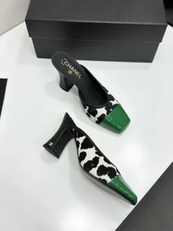 Alternative view of CHANEL Pumps & Heels Calf Hair-Patent Leather (Black-White-Green) EU35-39 B90202606030323129