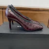 CHANEL Pumps & Heels Embossed Leather (Burgundy-Black) EU35-40 B90202606030324129