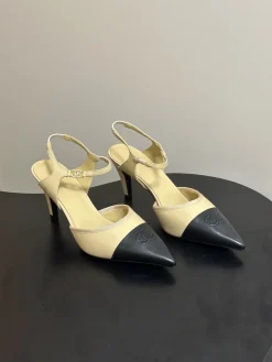 CHANEL Pumps & Heels Leather (Beige-Black) EU35-39 B70202606030326119