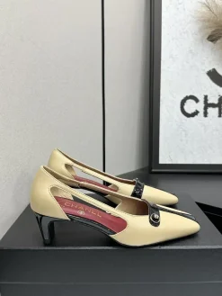CHANEL Pumps & Heels Leather (Beige-Black-Red) EU35-39 B60202606030331119