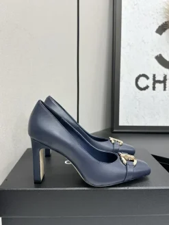 CHANEL Pumps & Heels Leather (Navy Blue-Gold) EU35-41 B80202606030353129