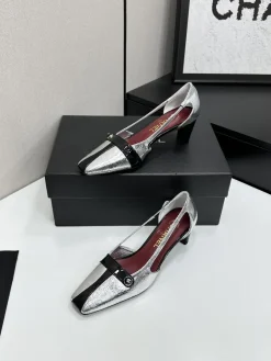 Alternative view of CHANEL Pumps & Heels Leather (Silver-Black-Red) EU35-39 B60202606030356119