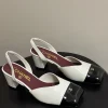 CHANEL Pumps & Heels Leather (White-Black-Burgundy) EU35-39 B60202606030364119