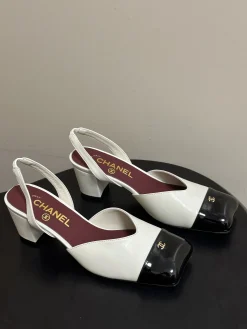 CHANEL Pumps & Heels Leather (White-Black-Burgundy) EU35-39 B60202606030364119