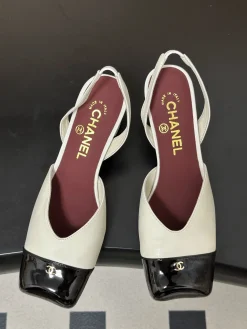 Alternative view of CHANEL Pumps & Heels Leather (White-Black-Burgundy) EU35-39 B60202606030364119