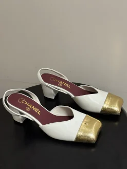 CHANEL Pumps & Heels Leather (White-Gold-Burgundy) EU35-39 B60202606030367119