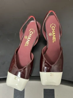 Alternative view of CHANEL Pumps & Heels Patent Leather (Burgundy-White) EU35-39 B60202606030374119