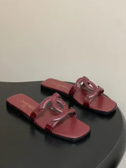 Alternative view of CHANEL Sandals & Mules Crocodile Leather (Burgundy) EU35-39 B30202606030379109