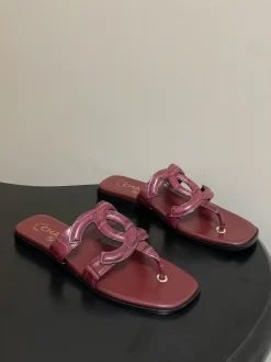 Alternative view of CHANEL Sandals & Mules Crocodile Leather (Burgundy) EU35-39 B40202606030414109
