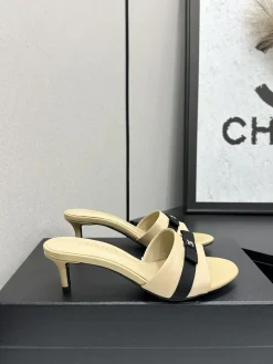 CHANEL Sandals & Mules Leather (Beige-Black) EU35-41 B70202606030388119