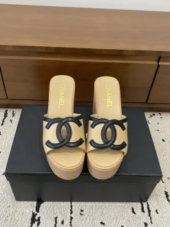 Alternative view of CHANEL Sandals & Mules Leather (Beige-Black) EU35-41 B71202606030389119
