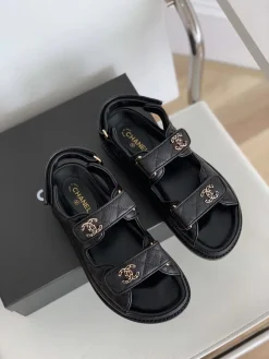 Alternative view of CHANEL Sandals & Mules Leather (Black-Gold) EU35-40 B20202606030393109