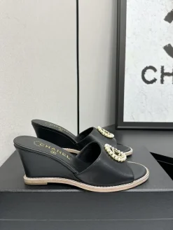 CHANEL Sandals & Mules Leather (Black-Gold-White) EU35-41 B50202606030402119