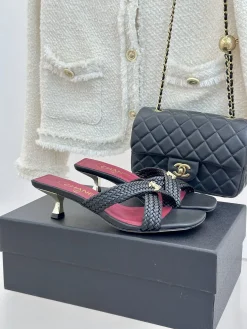 CHANEL Sandals & Mules Leather (Black-Red-Gold) EU35-39 B40202606030404109