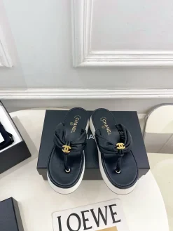 Alternative view of CHANEL Sandals & Mules Leather (Black-White-Gold) EU35-39 B40202606030408109