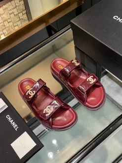 CHANEL Sandals & Mules Leather (Burgundy) EU35-40 B20202606030417109