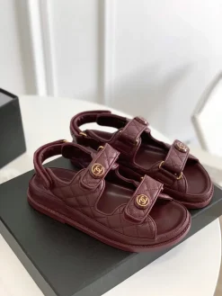 CHANEL Sandals & Mules Leather (Burgundy) EU35-40 B20202606030617109