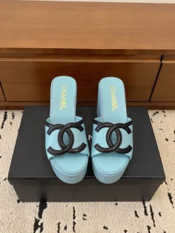 Alternative view of CHANEL Sandals & Mules Leather (Light Blue-Black) EU35-41 B712026060304231191