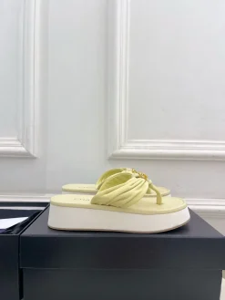 CHANEL Sandals & Mules Leather (Light Yellow-White) EU35-39 B40202606030424109