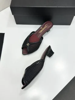 Alternative view of CHANEL Sandals & Mules Leather-Mesh (Black-Red) EU35-41 B40202606030446109
