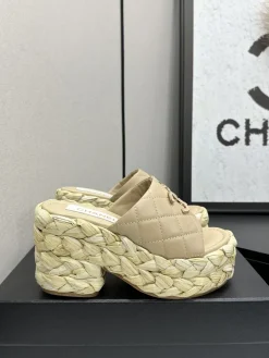 CHANEL Sandals & Mules Leather-Raffia (Beige) EU35-41 B40202606030447109