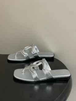CHANEL Sandals & Mules Leather (Silver-Black) EU35-39 B40202606030432109
